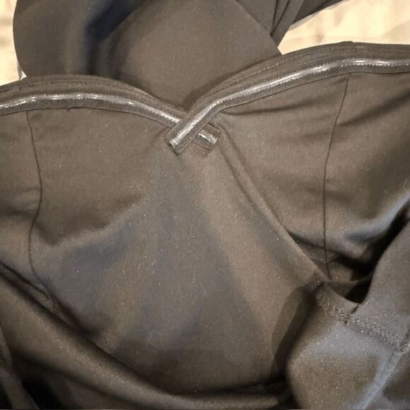 Bailey Blue Black Cocktail Dress Pullover Stretch On or Off Shoulder Hi-Lo small - Picture 6 of 12